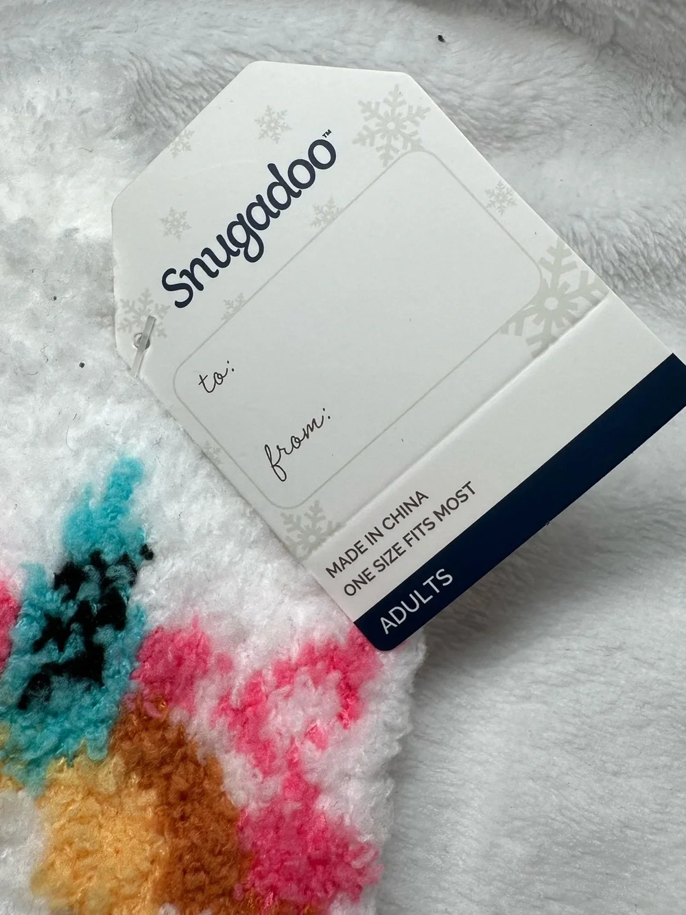 Snugadoo Unicorn Fuzzy Socks Adult One Size Cozy Striped Slipper Socks